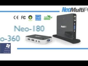 Fotografía de producto que muestra dos mini PC tipo thin client NeoMultiPC en negro y blanco sobre fondo claro, con puertos USB, audio, VGA y Ethernet visibles, varios sellos de certificación CE, FCC, Energy Star y RoHS y el logotipo de Windows MultiPoint Server, diseñada como texto alternativo optimizado para SEO y accesibilidad — Ventajas y desventajas de navegar en internet: lo que nadie te cuenta.