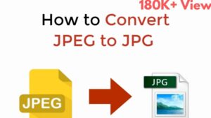 Infografía que muestra el proceso de convertir un archivo amarillo etiquetado JPEG a un archivo blanco etiquetado JPG mediante una flecha roja y un icono de miniatura de imagen, útil para Ventajas y desventajas de jpeg jpg para elegir formato ideal.