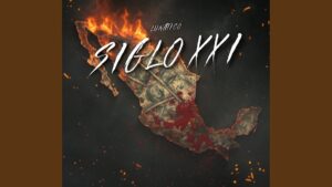 Imagen ilustrativa de un mapa de México compuesto por billetes quemados y manchados de sangre con llamas en el extremo norte, sobre un fondo negro salpicado de brasas y chispas y la palabra SIGLO XXI en tipografía rasgada, que evoca Ventajas y desventajas del capitalismo del siglo XXI: impacto y retos.